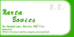 marta bovics business card